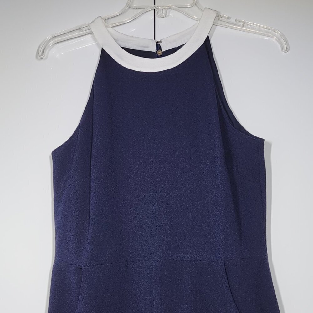 Karl Lagerfeld Paris Navy Blue Sleeveless Jumpsuit Women's Size 6 - Picture 6 of 12